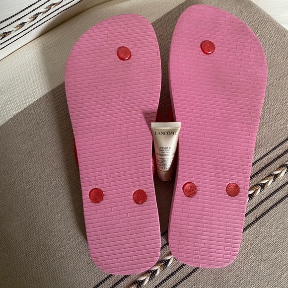 NWOT Lancôme pink flip flops M/L & NEW SEALED Absolue crème fondante soft cream - Picture 10 of 10